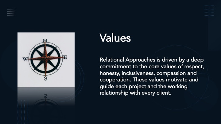 Image includes text specifying why relational approaches